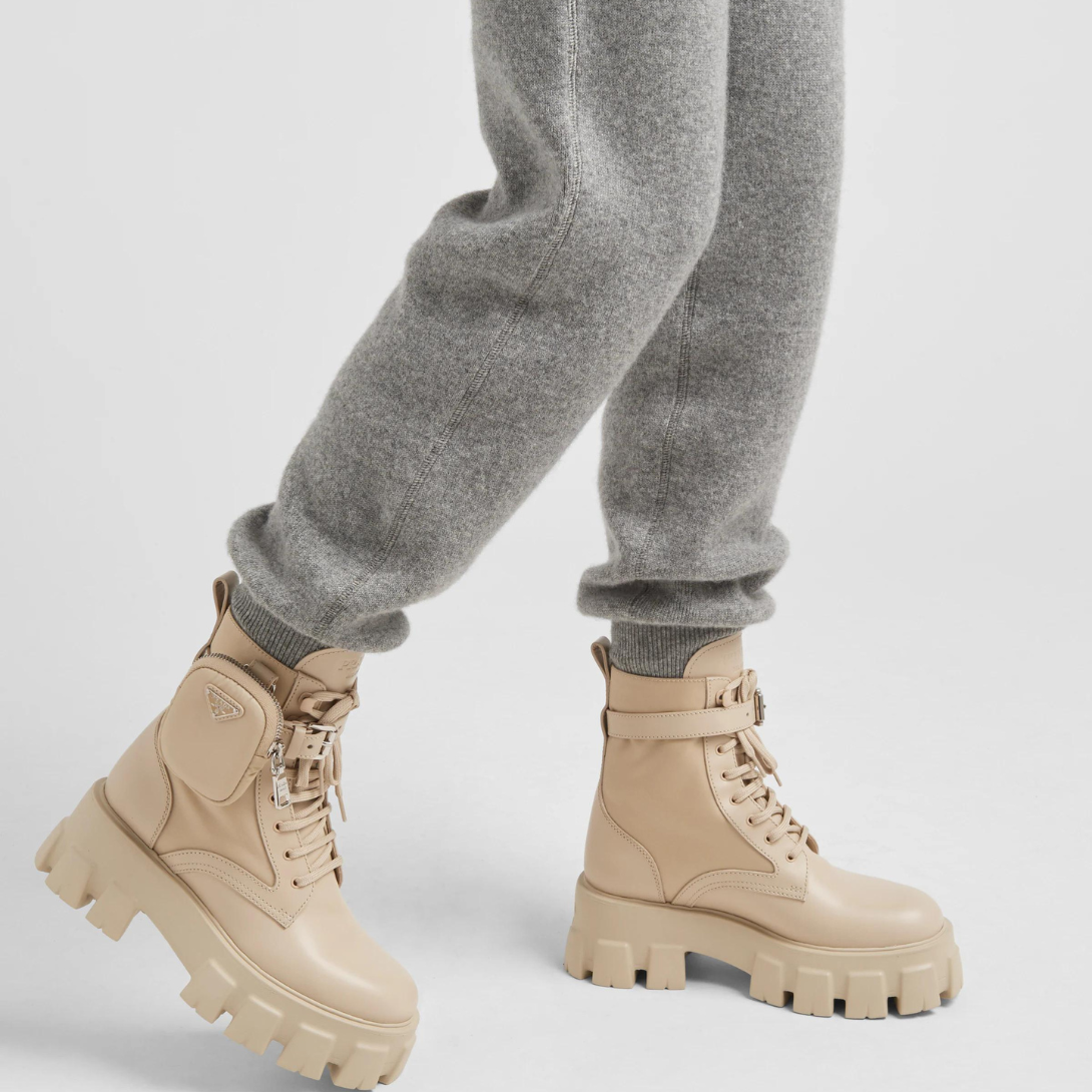 Monolith leather and Re-Nylon boots with pouch – monolith boots embody the hybrid soul – LUX VERSE Luxury Designer Fashion Outlet