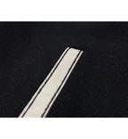 Black Wool Contrast Trim Varsity - Men's