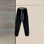 Black Cotton Drawstring Joggers - Men's