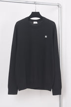 Grey Cotton Chest Logo Long-Sleeve - Men's