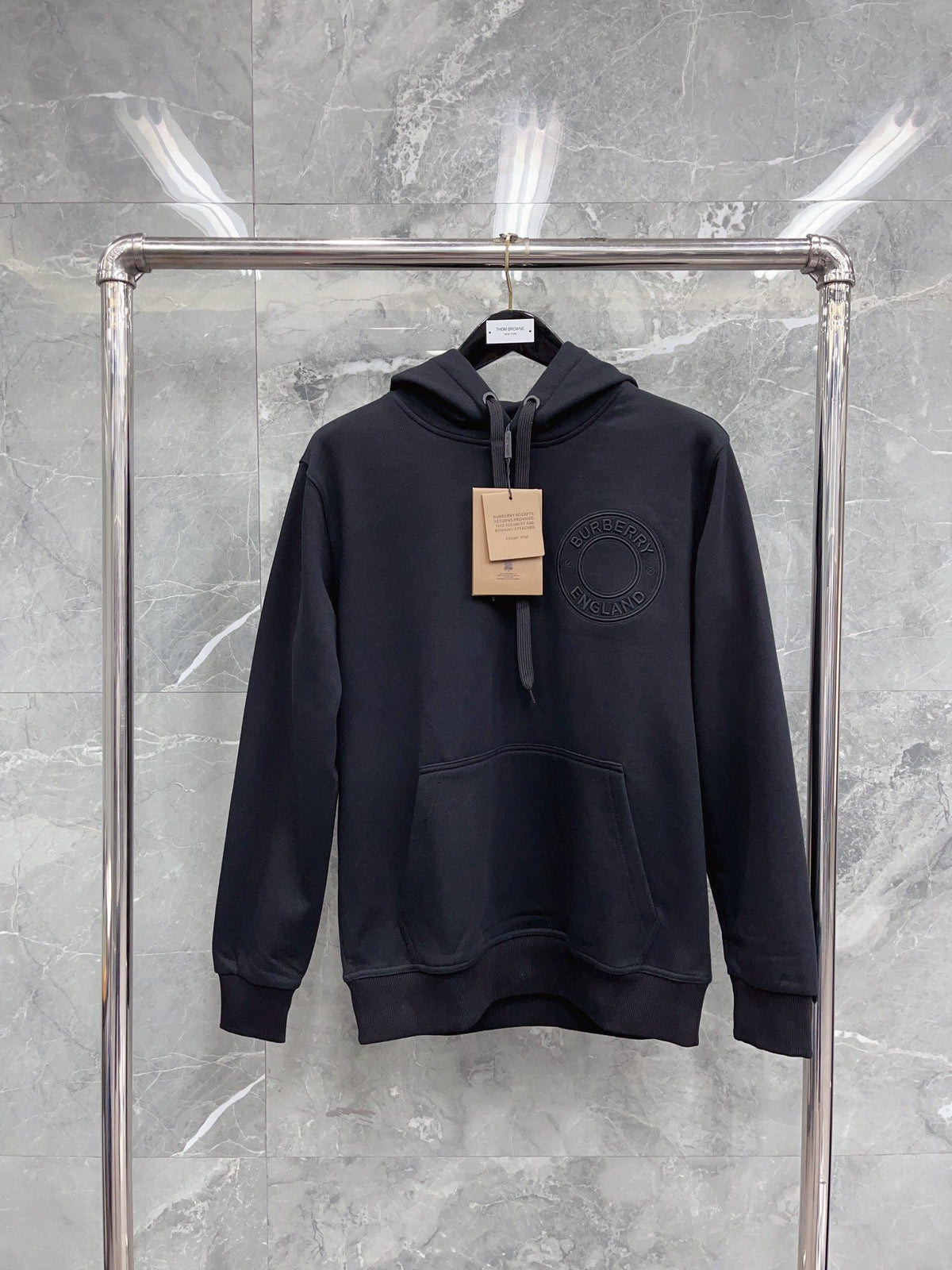 Navy Cotton Plain Zip-Through - Men's