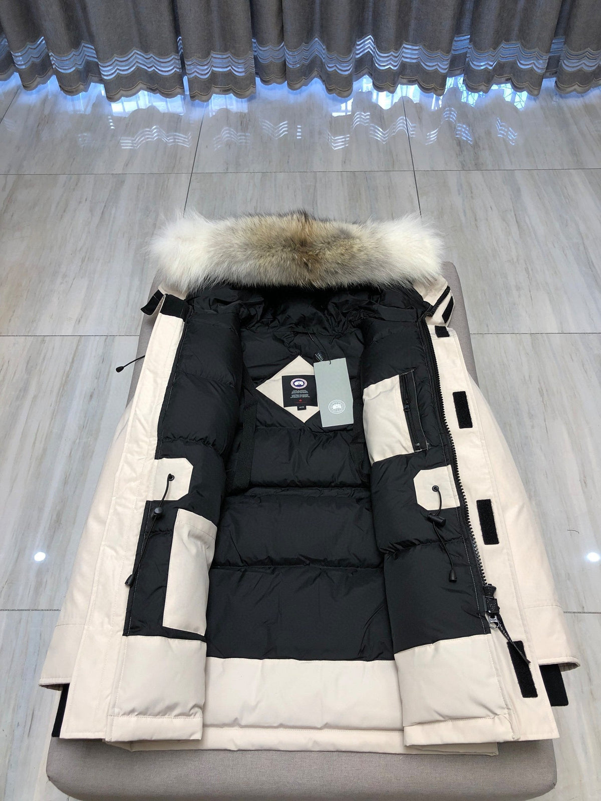 Black and White Parka - Men's