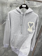 Black Cotton Heart Logo Pullover - Men's