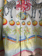 Zebra Carousel Print Silk Shirt - Men's