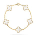 Vintage Alhambra Bracelet, 5 motifs. – vintage Alhambra bracelet, 5 motifs, 18K yellow gold, malachite STONE – LUX VERSE Luxury Designer Fashion Outlet