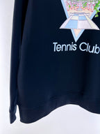 Navy Cotton Tennis Graphic Crewneck - Men's