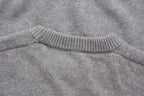Grey Cotton Chest Logo Long-Sleeve - Men's