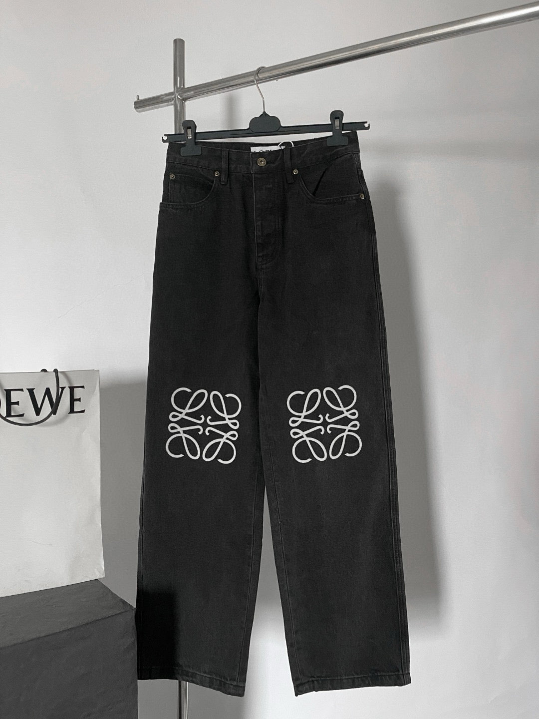 Black Denim Anagram Straight - Men's