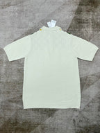 Checkerboard Yoke Knit Polo Shirt - Men's