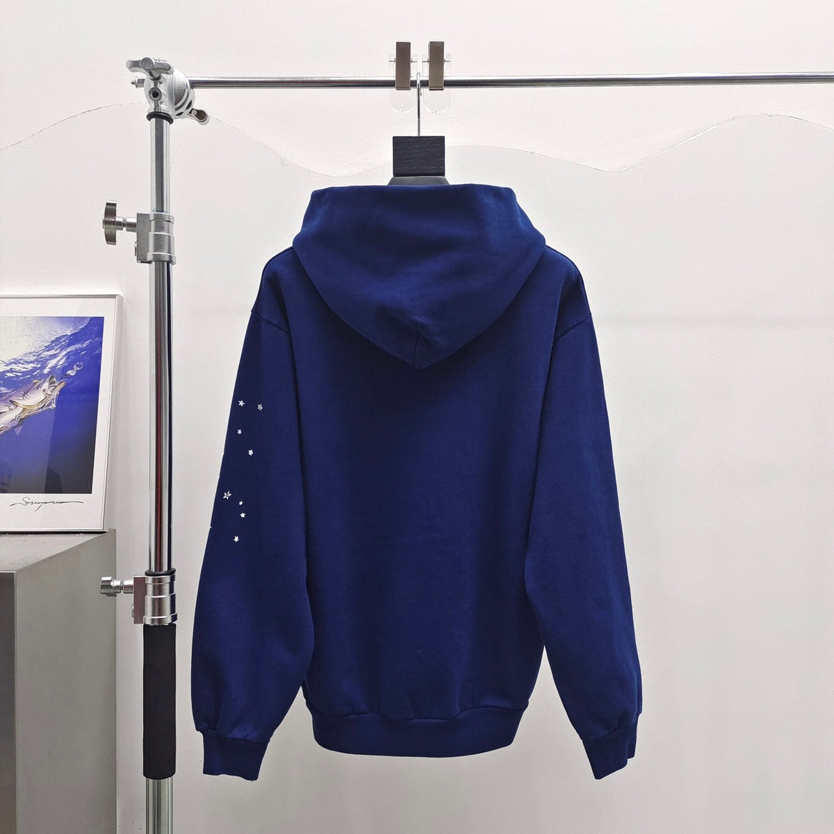 Navy Cotton Web Print Pullover - Men's