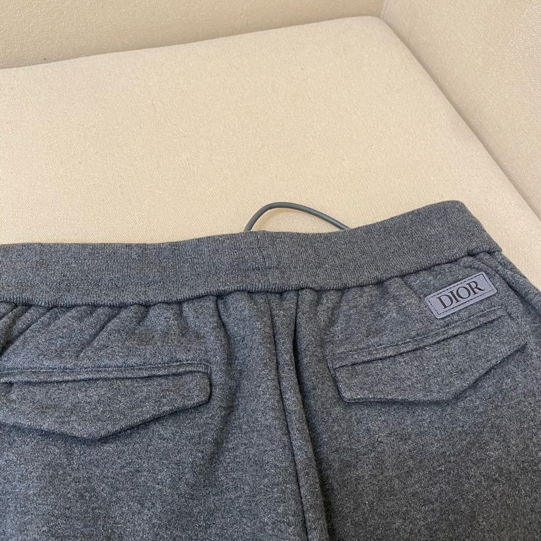 Grey Cotton Plain Joggers - Men's