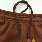 Brown Cotton Graphic Joggers - Men's