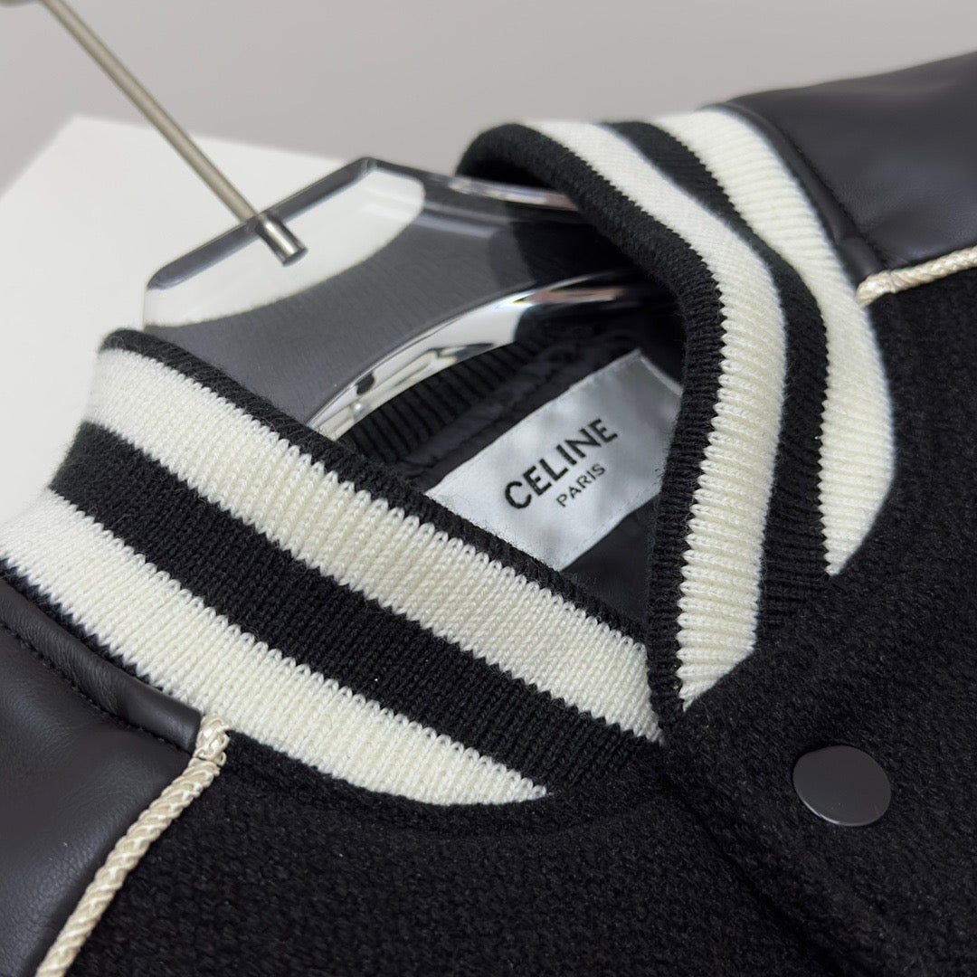 Black Wool Letter Varsity - Men's
