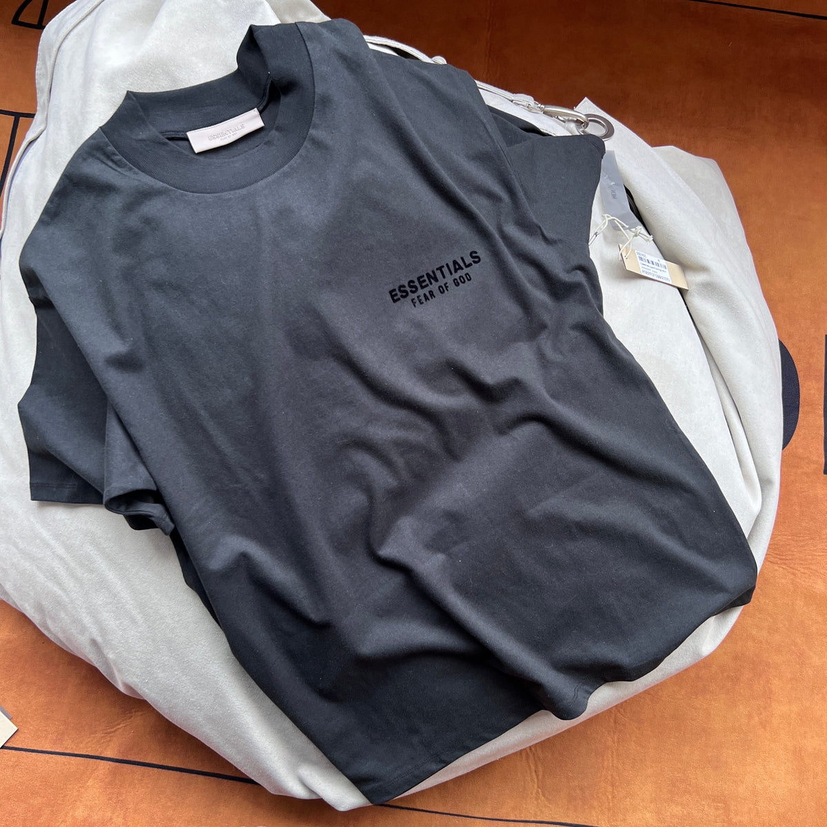 Grey Cotton Text Logo Short-Sleeve - Men's