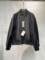 Black Nylon Quilted Bomber - Men's