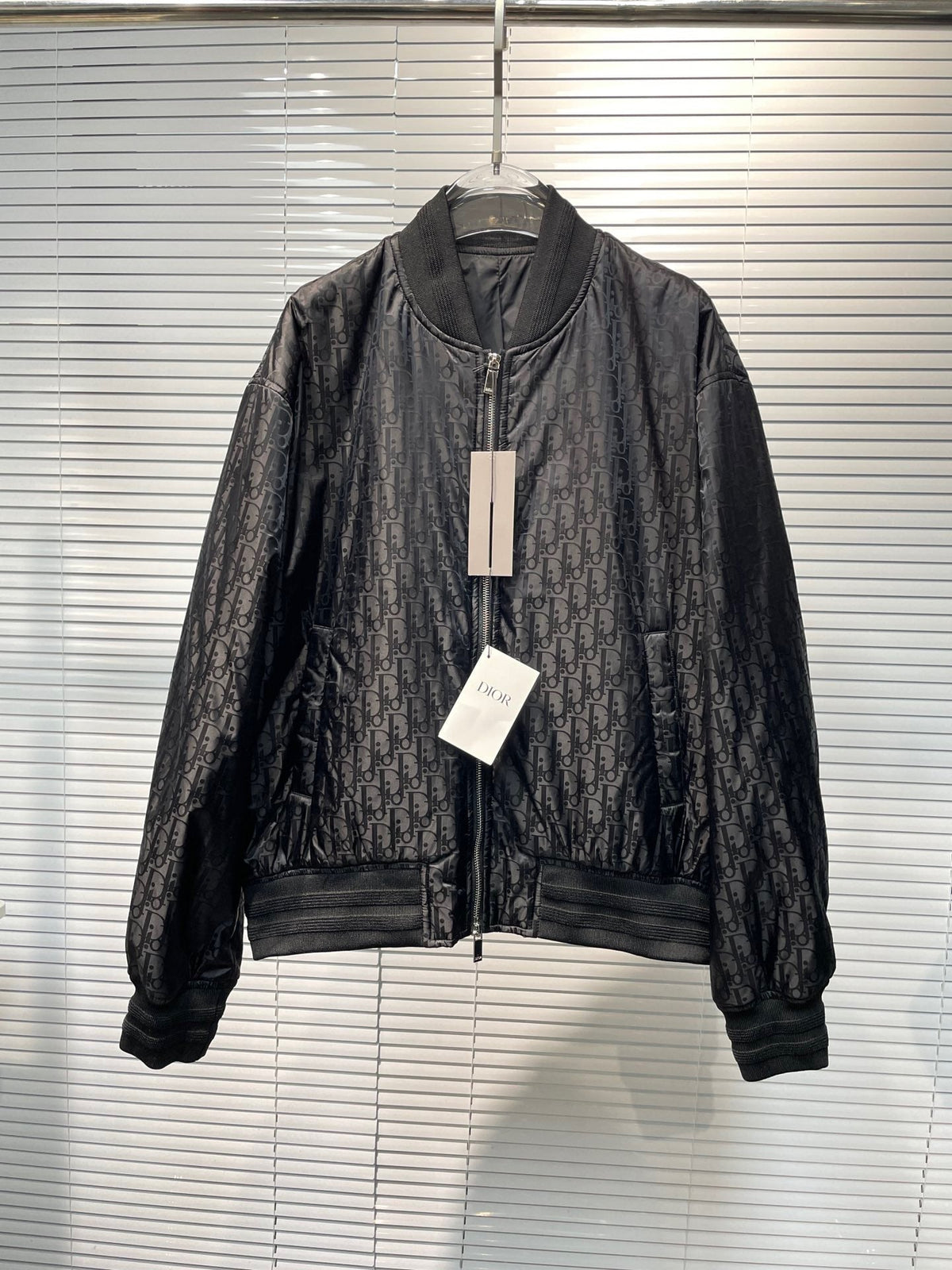 Black Nylon Quilted Bomber - Men's