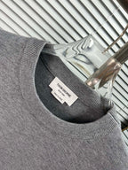 4-Bar Crewneck Cream Sweater - Men's