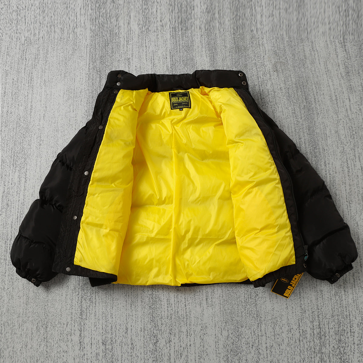 Black and Grey Puffer Jacket - Men's