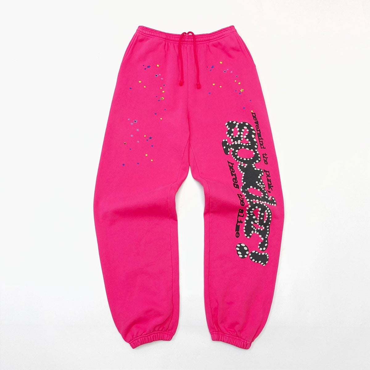Pink Cotton Graphic Joggers - Men's