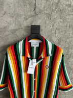 Rainbow Striped Silk Shirt - Men's