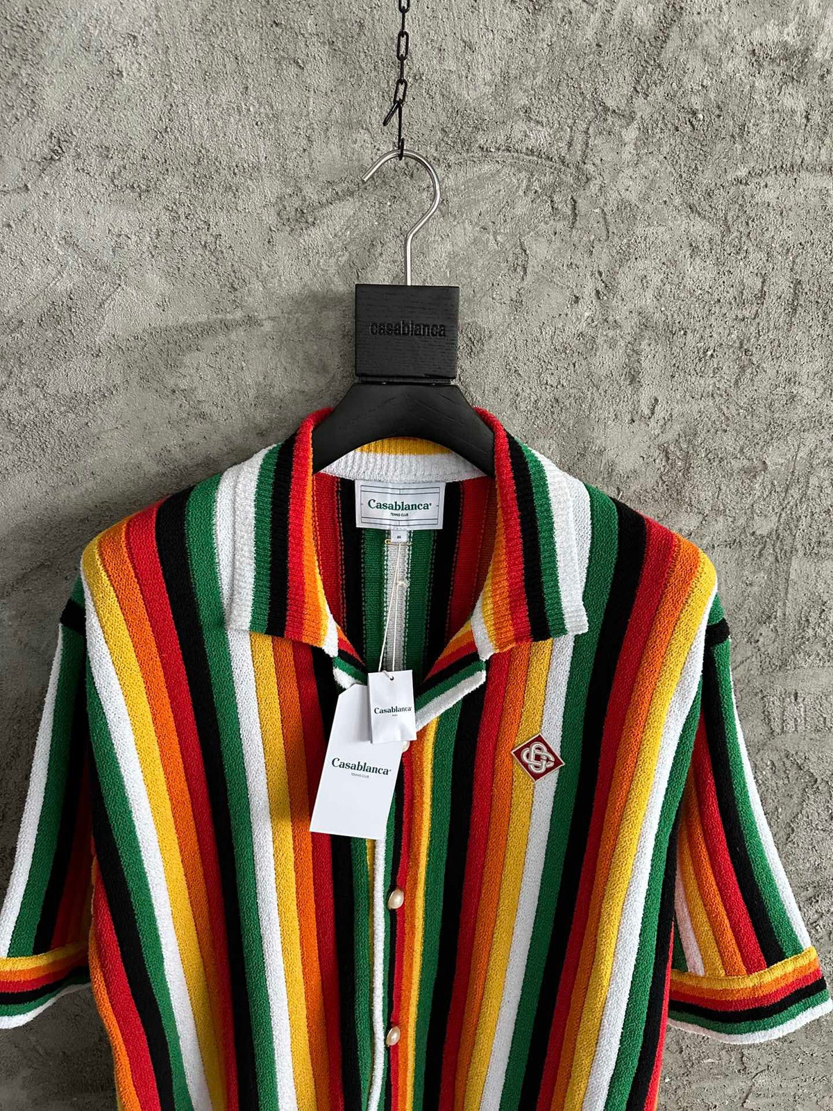 Rainbow Striped Silk Shirt - Men's