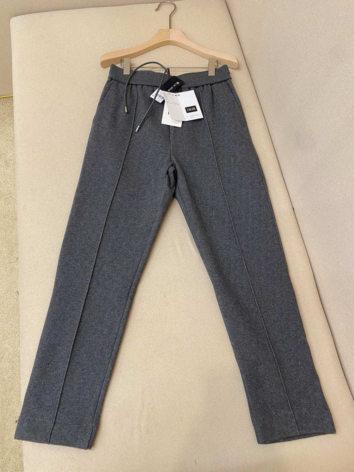 Grey Cotton Plain Joggers - Men's