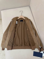 Navy Nylon Plain Bomber - Men's