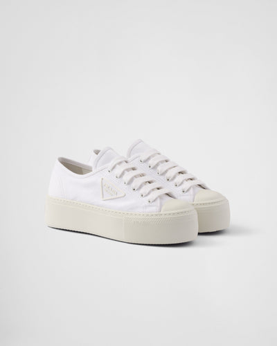 Laced fabric sneakers