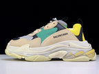 Triple S Beige and Teal Sneakers