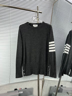 4-Bar Crewneck Navy Knit - Men's