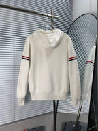 Navy Cotton Striped Sleeve Zip-Through - Men's
