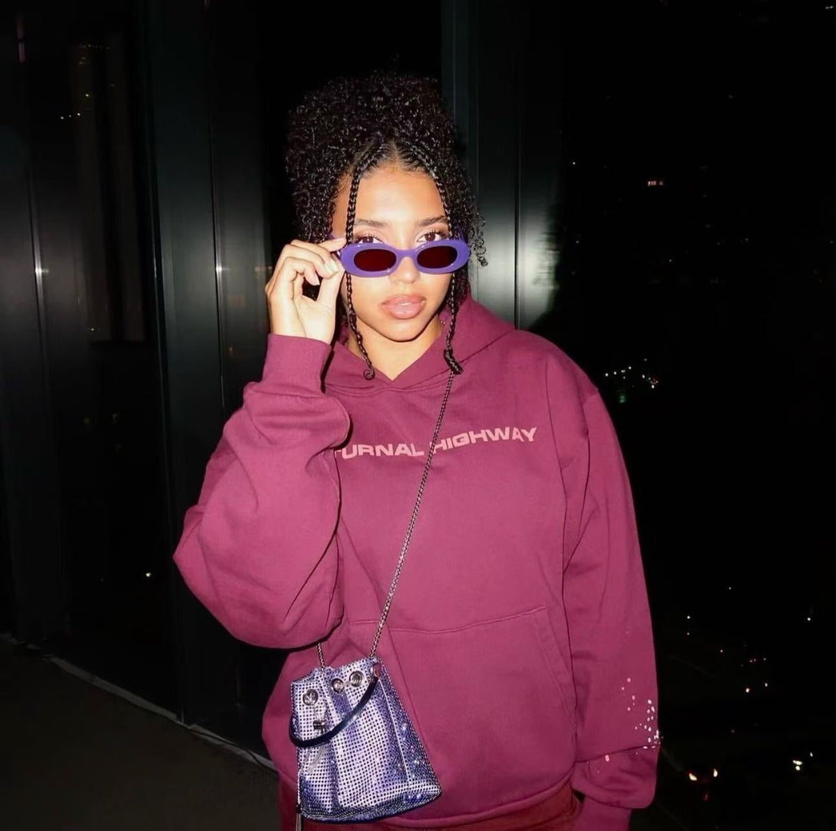 Burgundy Cotton Slogan Pullover - Men's