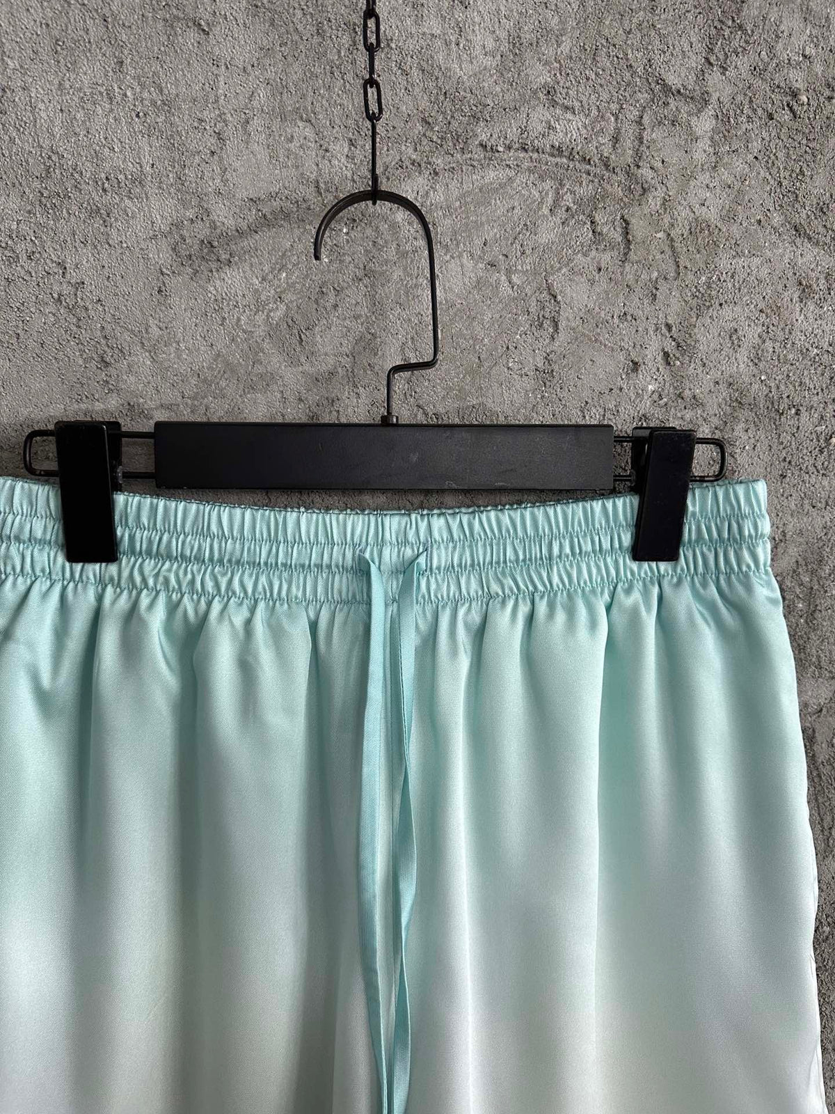 Green Silk Print Drawstring - Men's