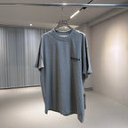 Grey Cotton Text Logo Short-Sleeve - Men's