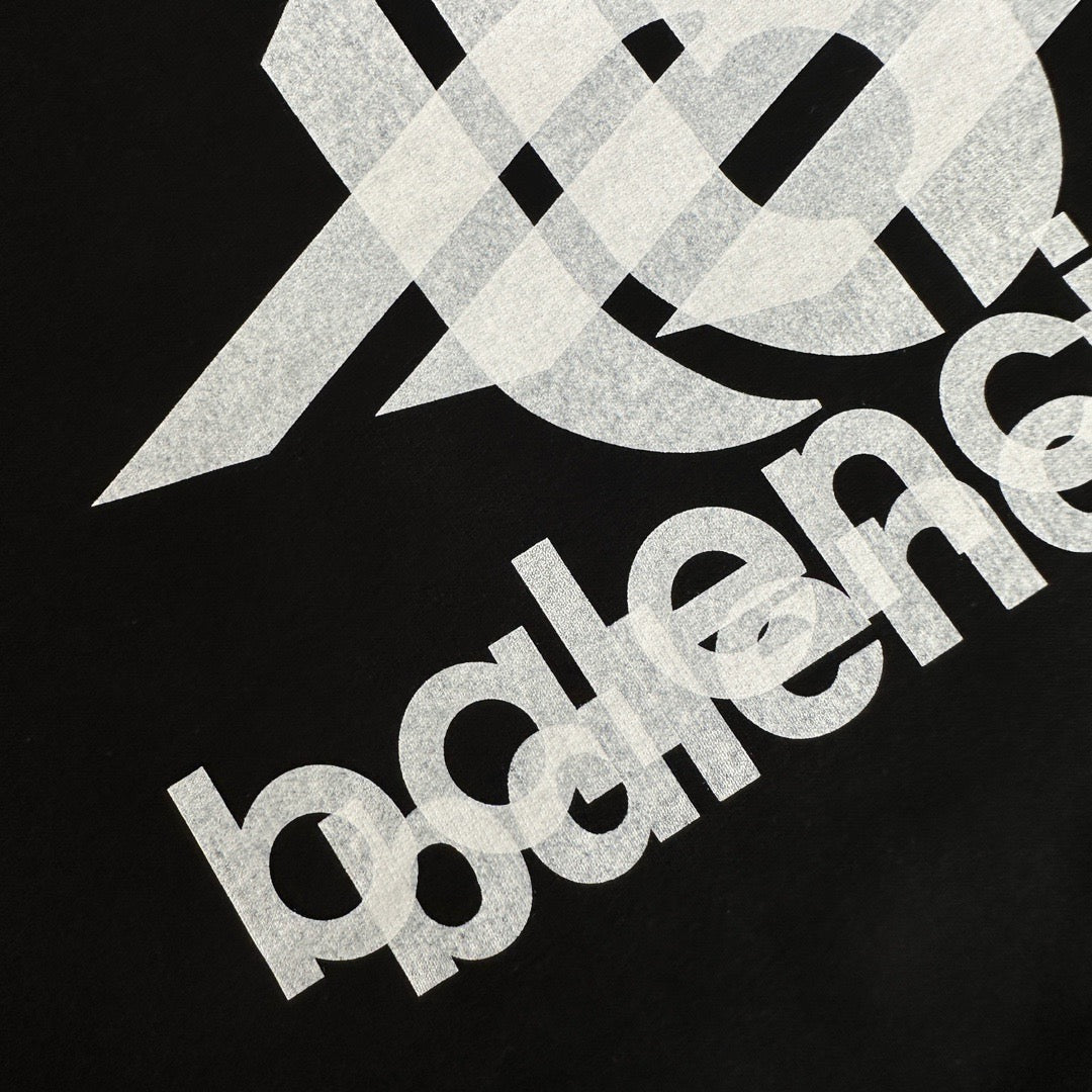 Black Cotton Logo Pullover - Men's