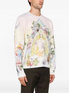 Pink Wool Print Crewneck - Men's
