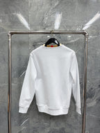 White Cotton Contrast Collar Crewneck - Men's