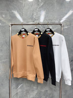 White Cotton Contrast Collar Crewneck - Men's