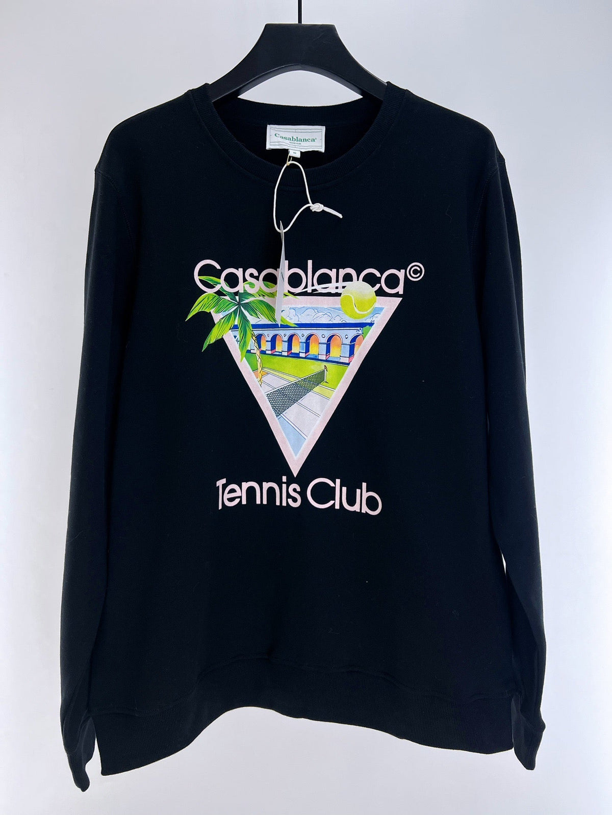 Navy Cotton Palm Graphic Crewneck - Men's
