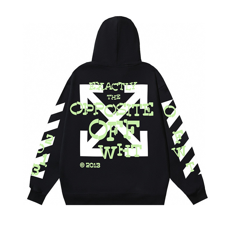 Black Cotton Diagonal Print Pullover - Men's