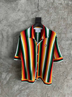Rainbow Striped Silk Shirt - Men's