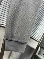 Grey Cotton Four-Bar Joggers - Men's