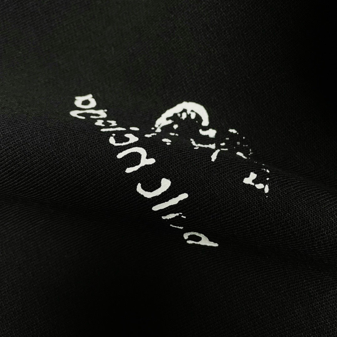 Black Cotton Tonal Pullover - Men's