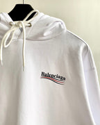 White Cotton Script Logo Pullover - Men's