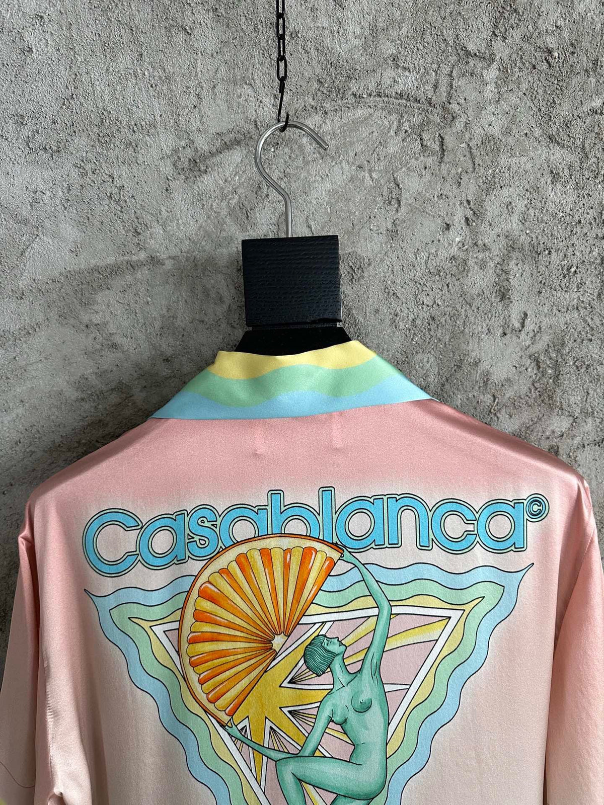 Pastel Scenic Print Silk Shirt - Men's