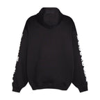Black Cotton Tonal Graphic Pullover - Men's