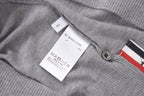 Grey Wool Four-Bar Crewneck - Men's