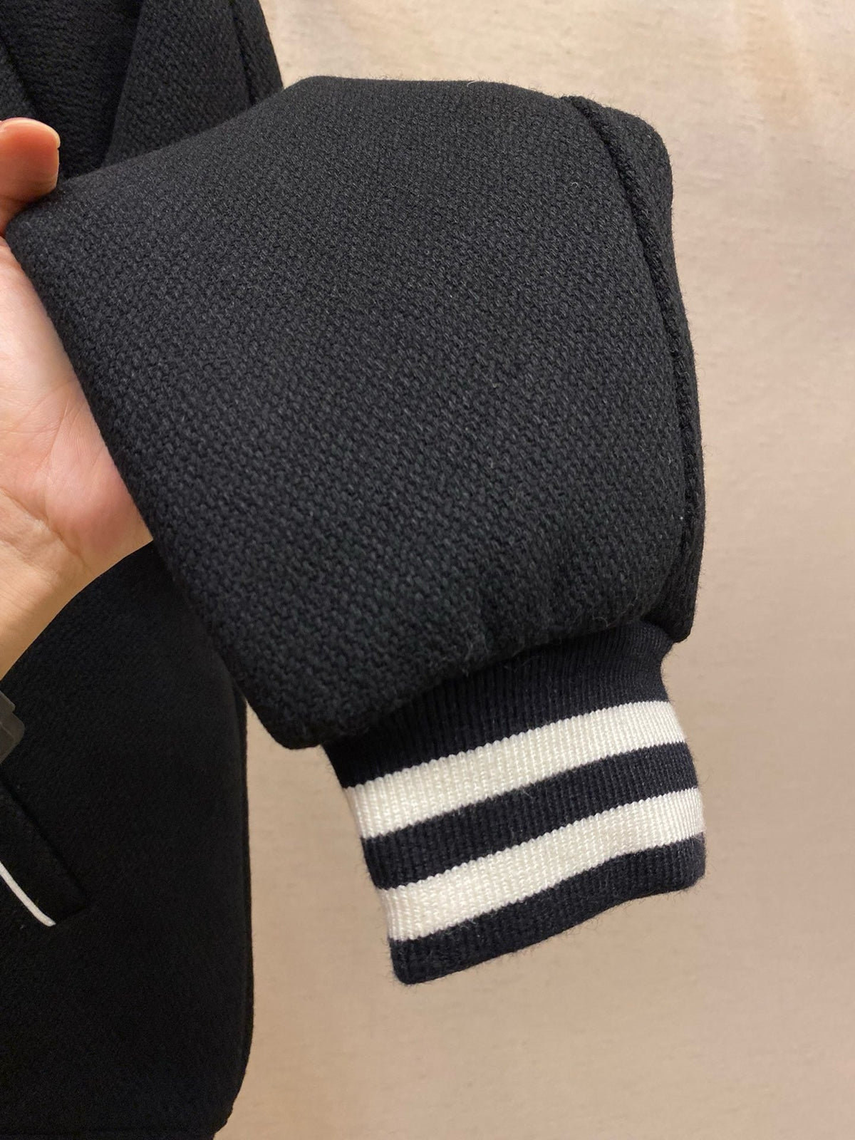 Black Wool Letter Varsity - Men's