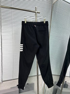 Navy Cotton Bar Stripe Joggers - Men's