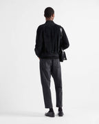 Navy Nylon Plain Bomber - Men's
